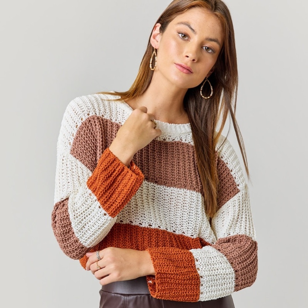 Francescas Ariee Colorblock Chenille Sweater - Size Medium